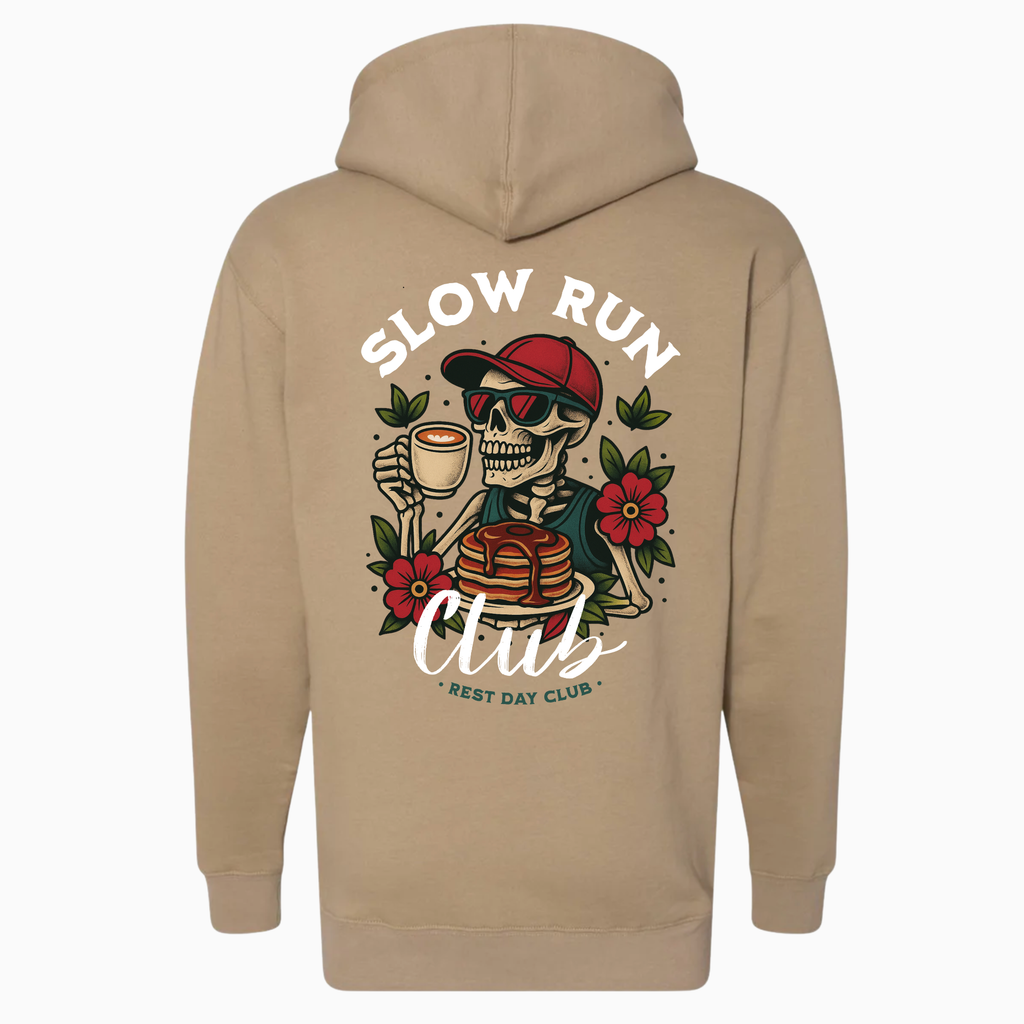 Hoodie UNISEXE « Slow Run Club » - Beige