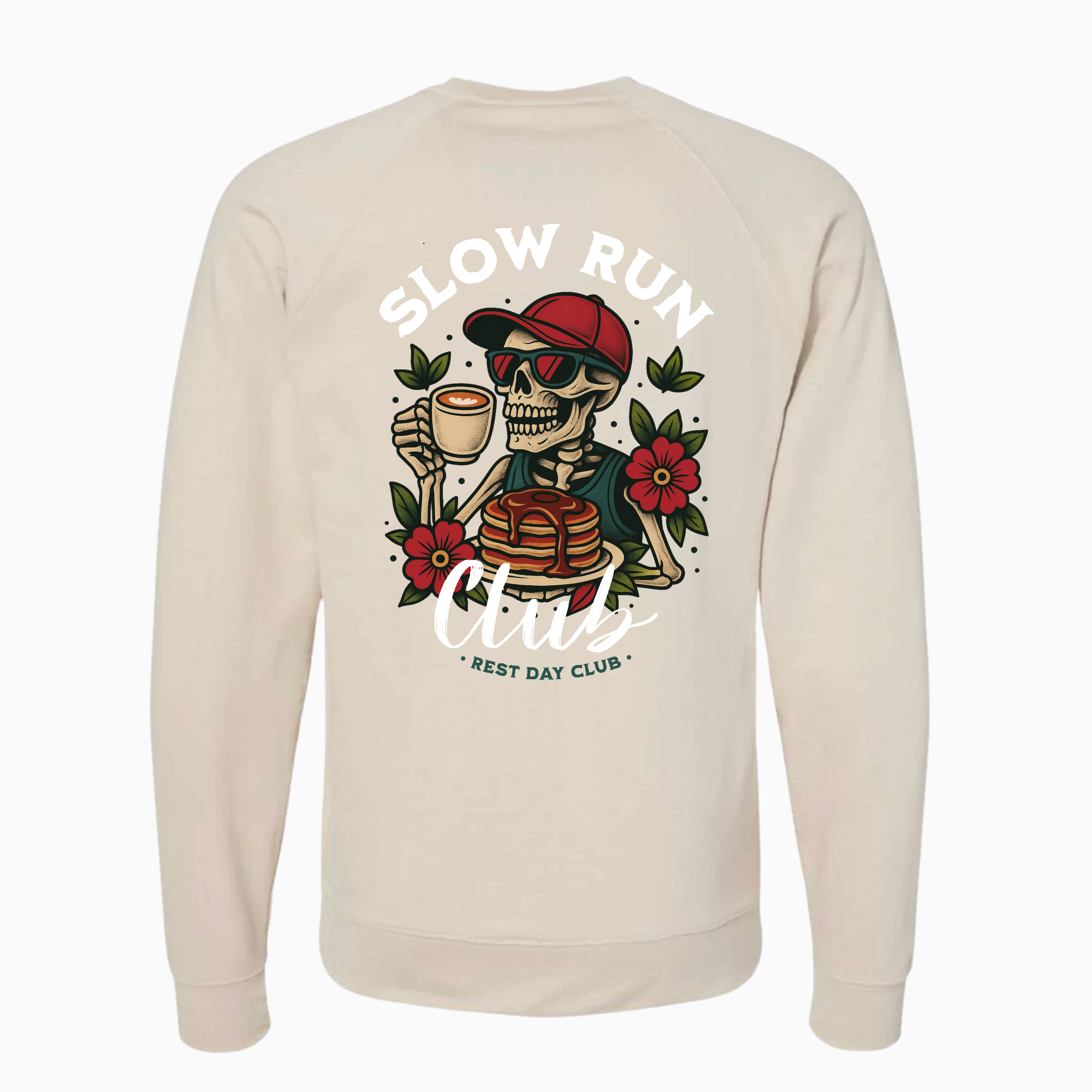 Crewneck UNISEXE « Slow Run Club » - Bone