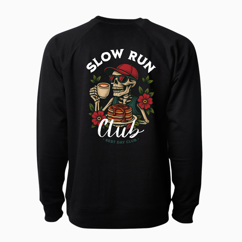 Crewneck UNISEXE « Slow Run Club » - Noir