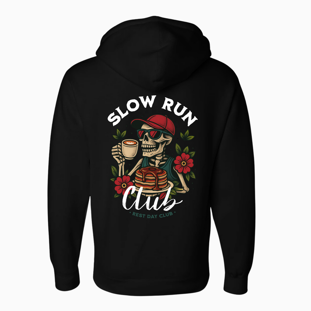Hoodie UNISEXE « Slow Run Club » - Noir