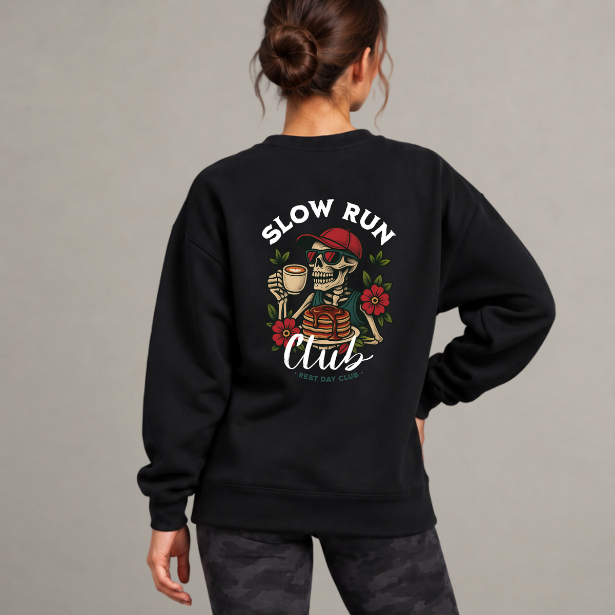 Crewneck « Slow Run Club » - Noir