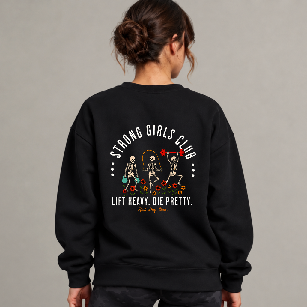 Crewneck « Strong Girls Club » - Noir