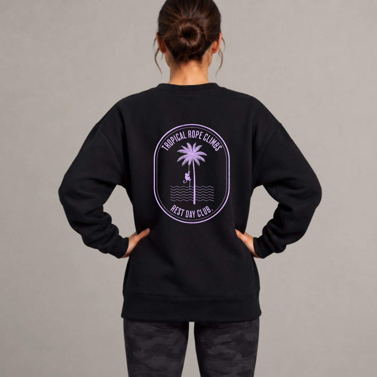 Crewneck « Tropical Rope Climbs » - Noir