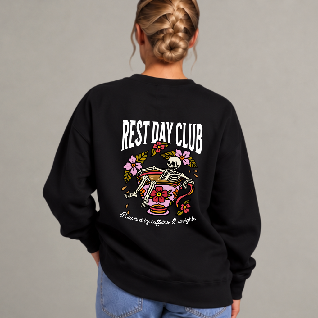 Crewneck « Caffeine & Weights » - Noir