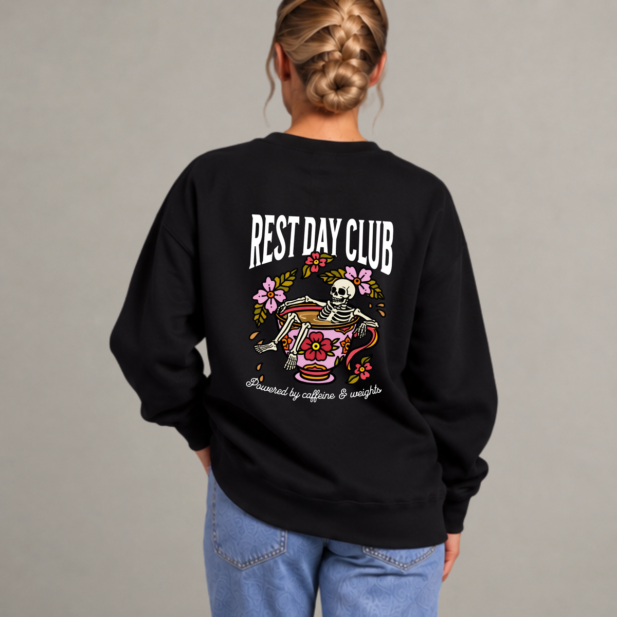 Crewneck « Caffeine & Weights » - Noir