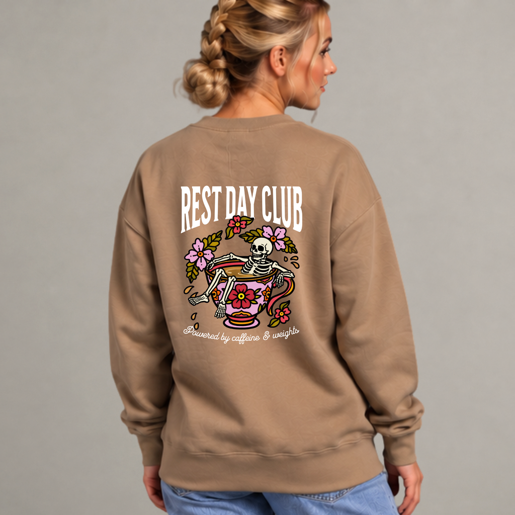 Crewneck « Caffeine & Weights » - Sable
