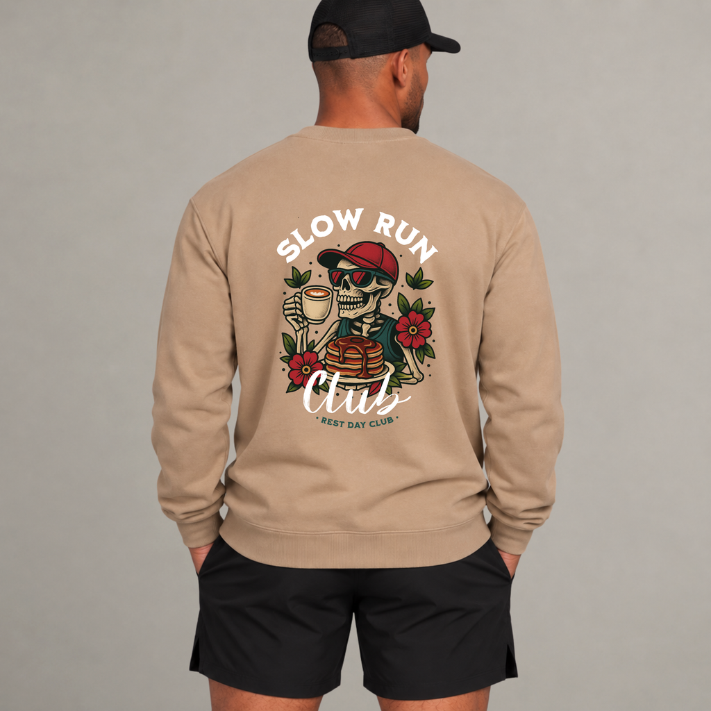Crewneck « Slow Run Club » - Sable