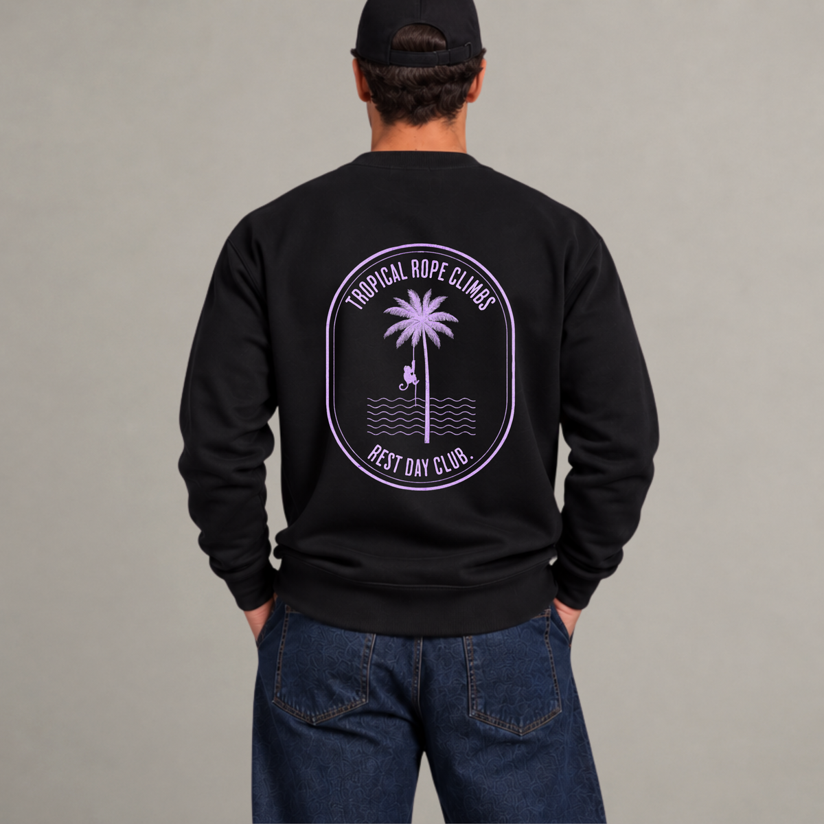 Crewneck « Tropical Rope Climbs » - Noir