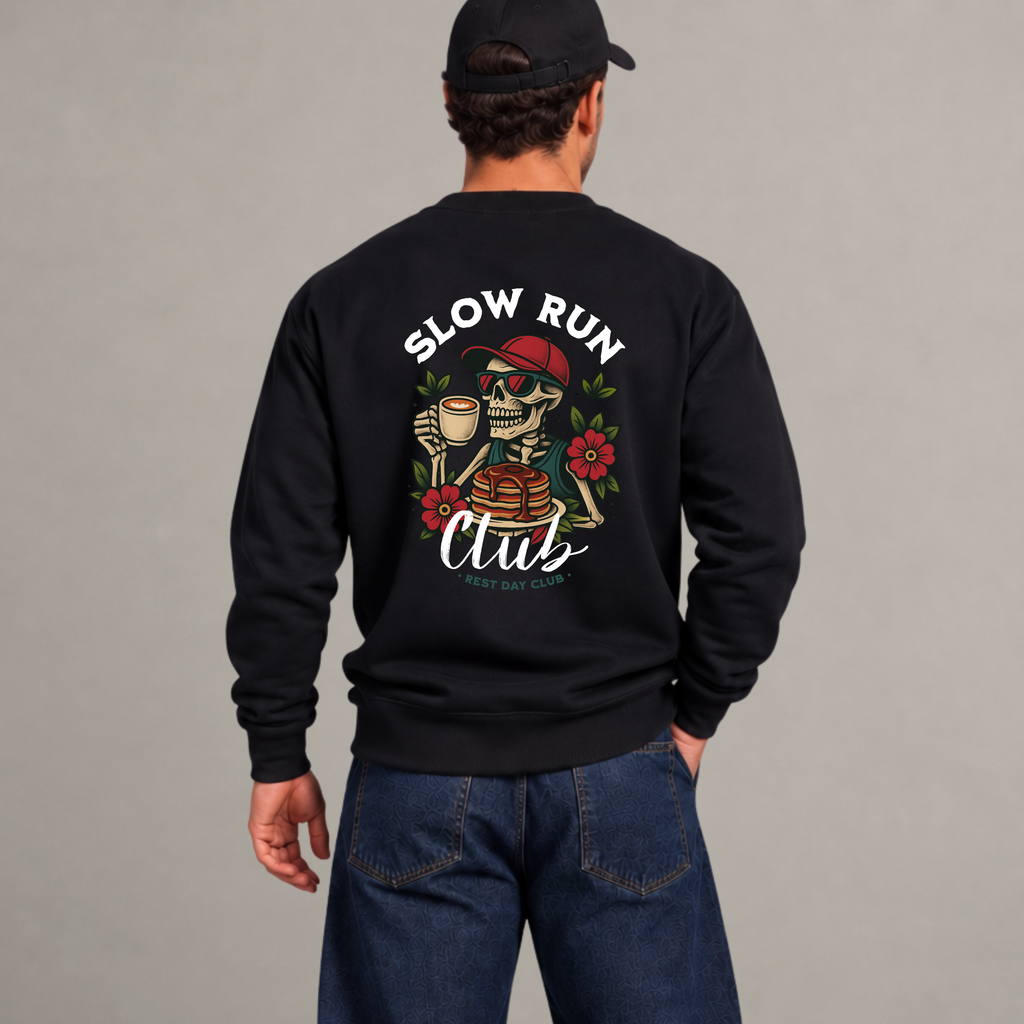 Crewneck « Slow Run Club » - Noir
