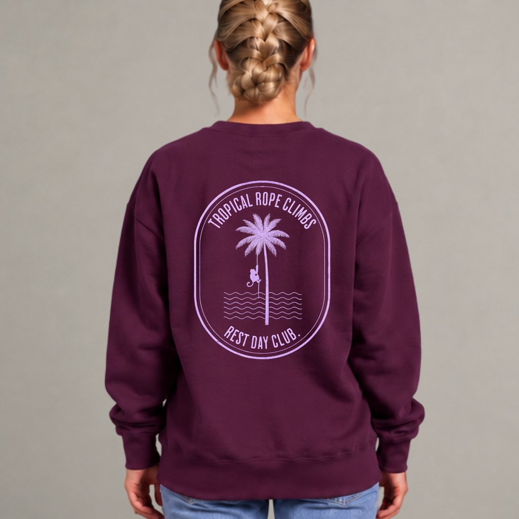 Crewneck « Tropical Rope Climbs » - Bourgogne