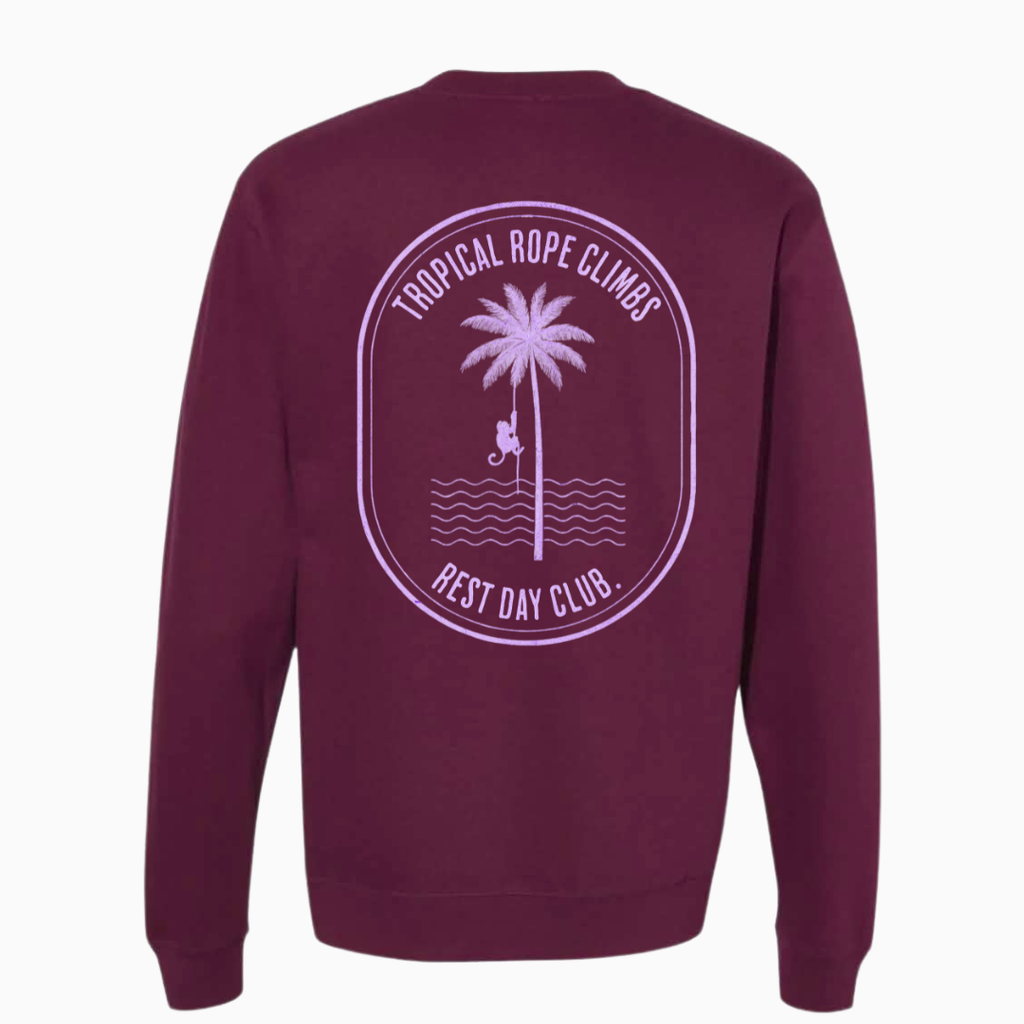 Crewneck CLASSIQUE « Tropical Rope Climbs » - Bourgogne