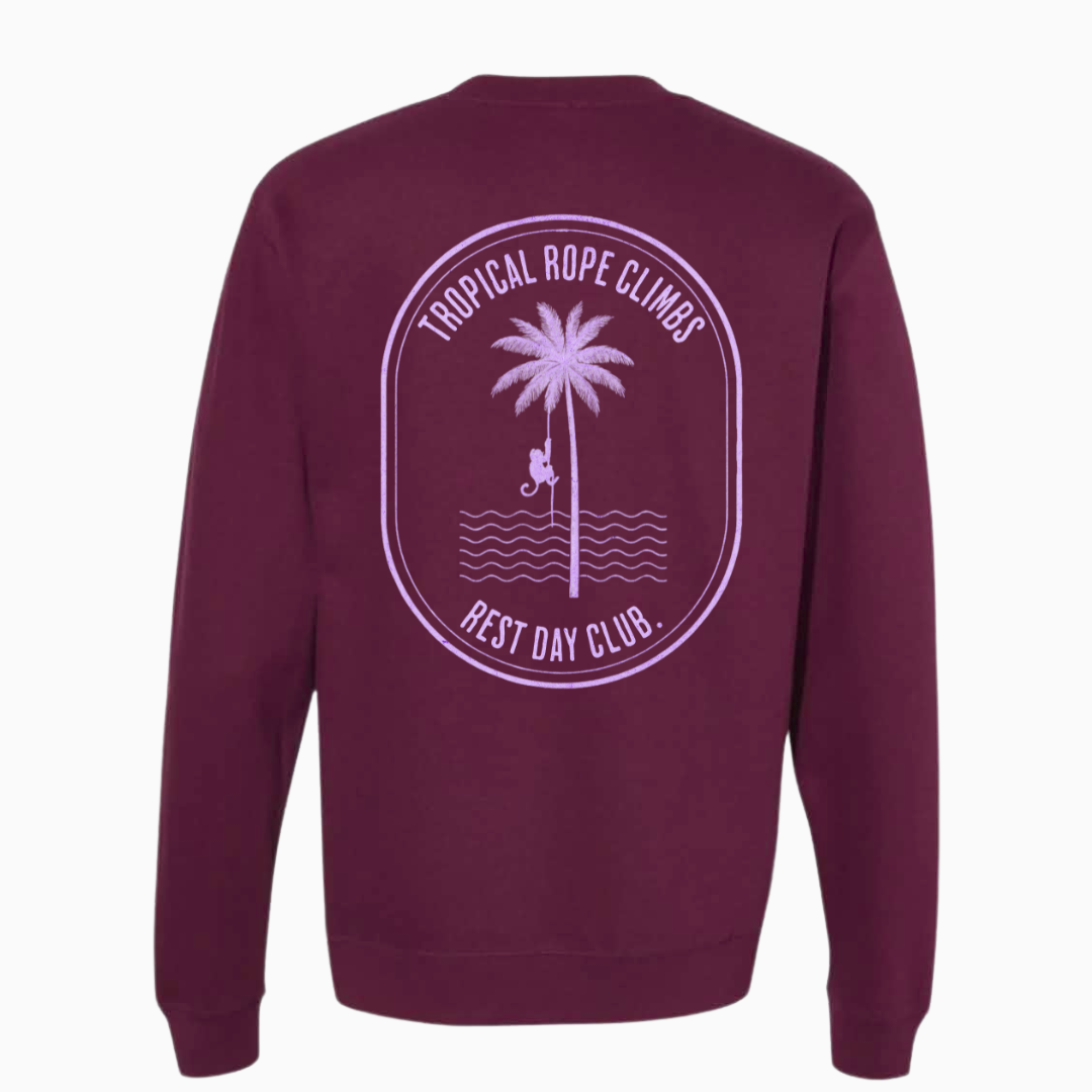 Crewneck CLASSIQUE « Tropical Rope Climbs » - Bourgogne