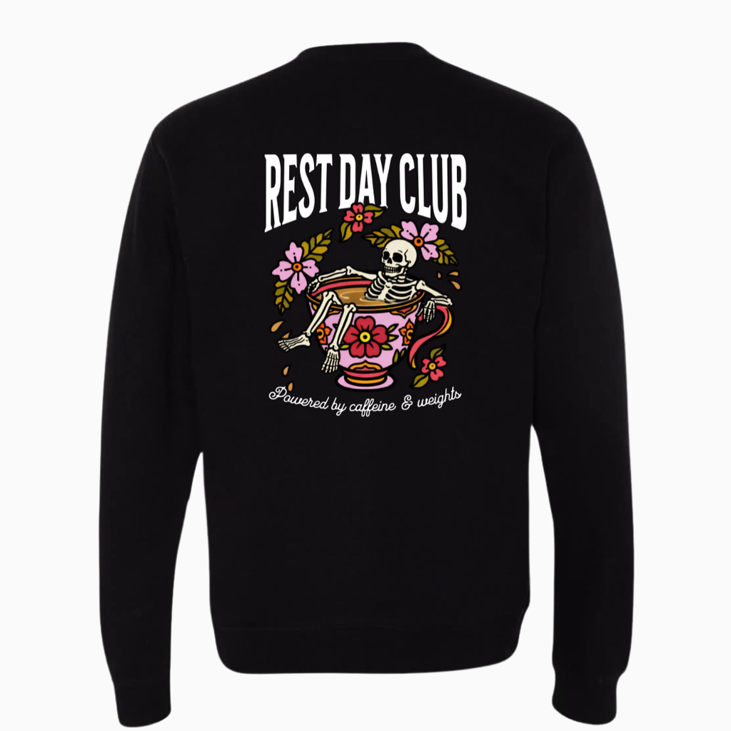 Crewneck LÉGER & CLASSIQUE « Caffeine & Weights » - Noir