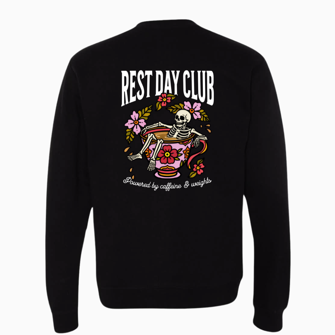 Crewneck LÉGER & CLASSIQUE « Caffeine & Weights » - Noir