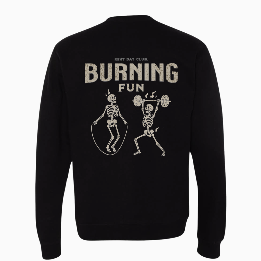 Crewneck LÉGER & CLASSIQUE « Burning Fun » - Noir