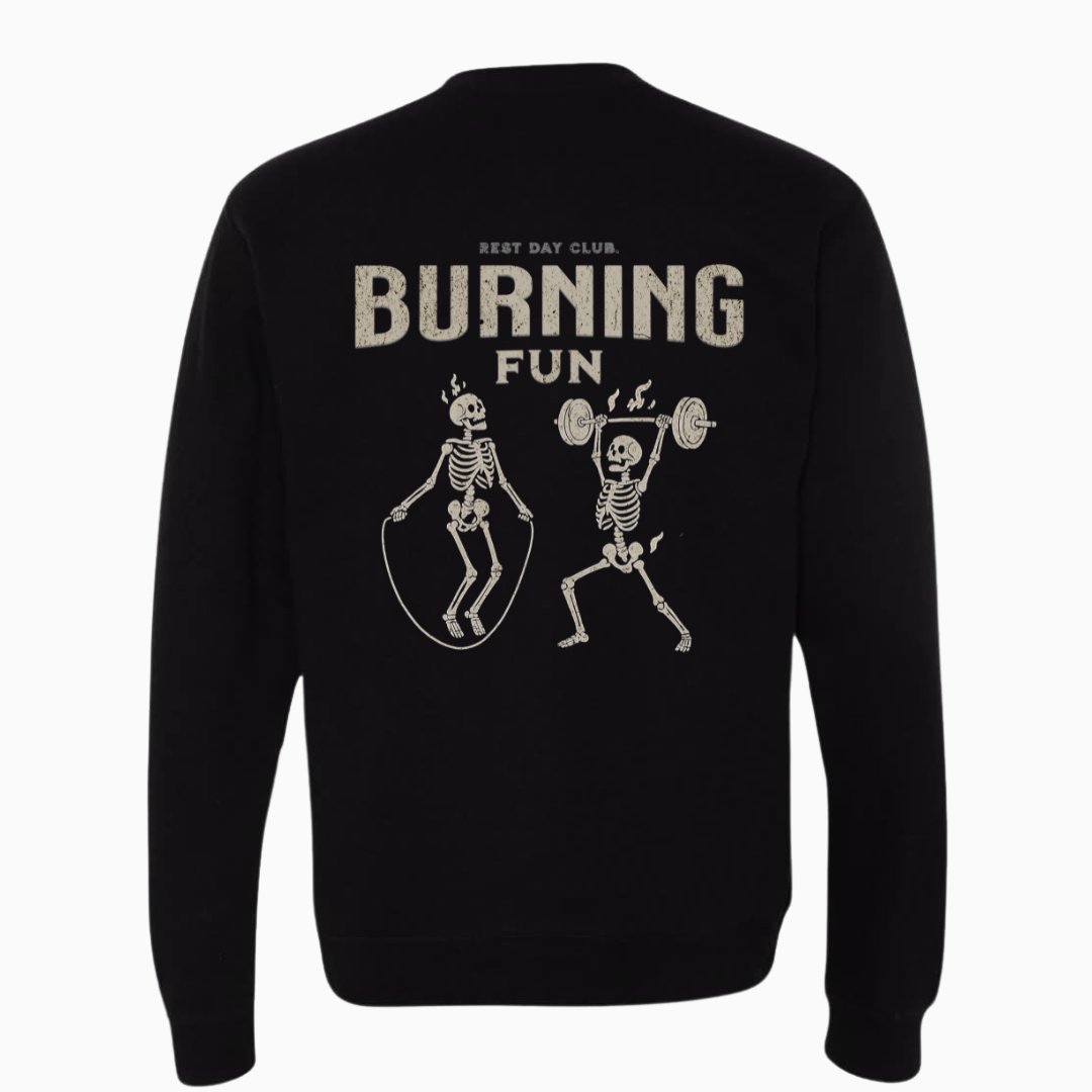 Crewneck LÉGER & CLASSIQUE « Burning Fun » - Noir