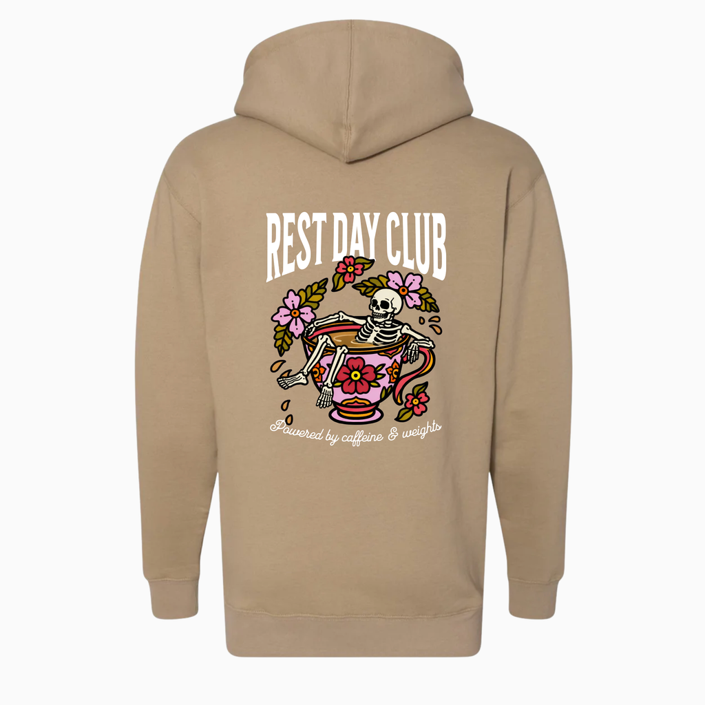 Hoodie « Caffeine & Weights » - Sable