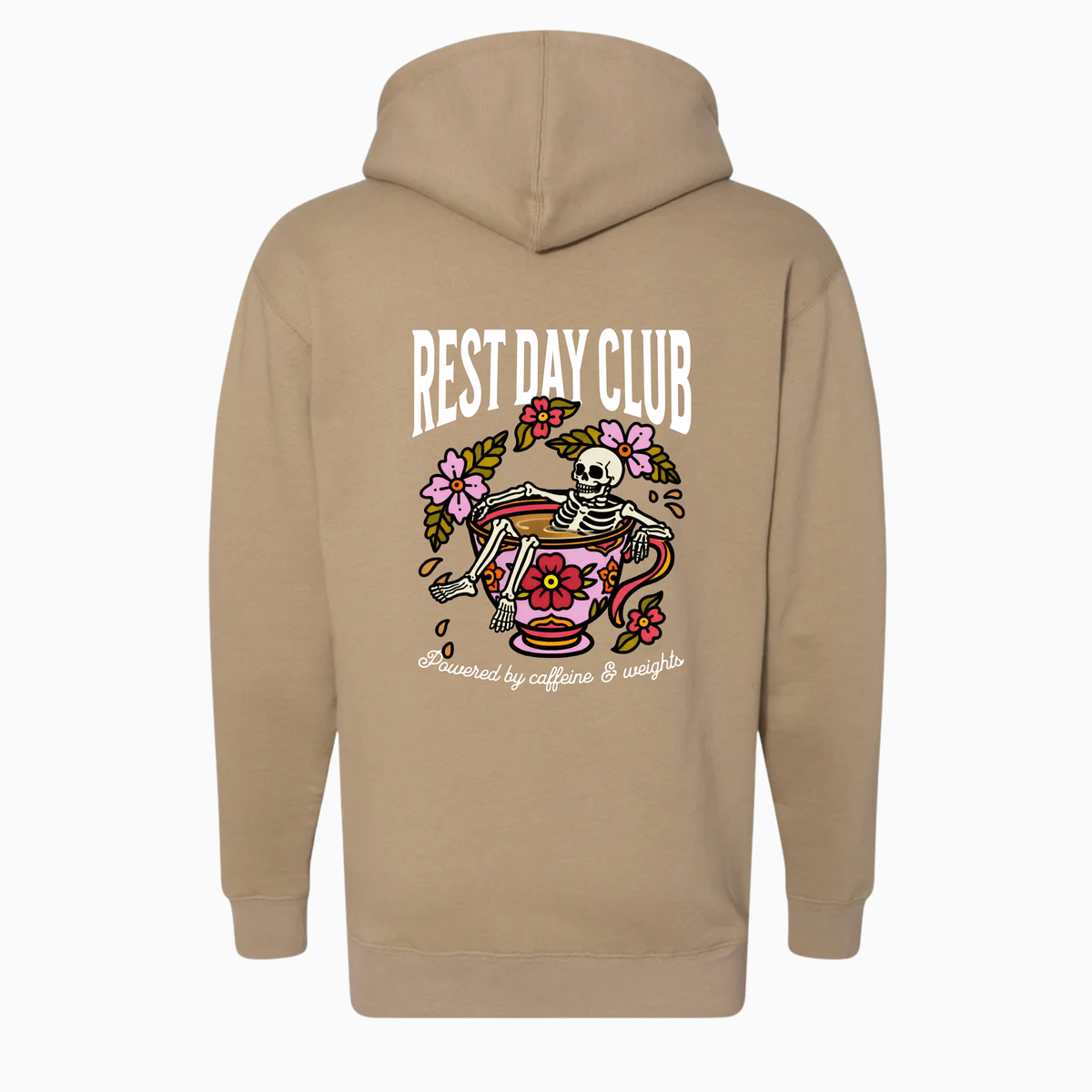 Hoodie « Caffeine & Weights » - Sable