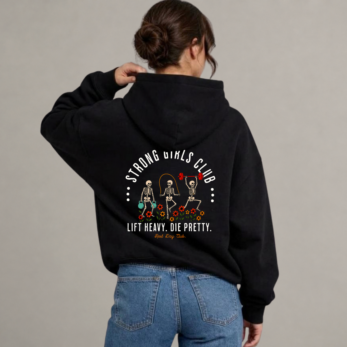 Hoodie « Strong Girls Club » - Noir