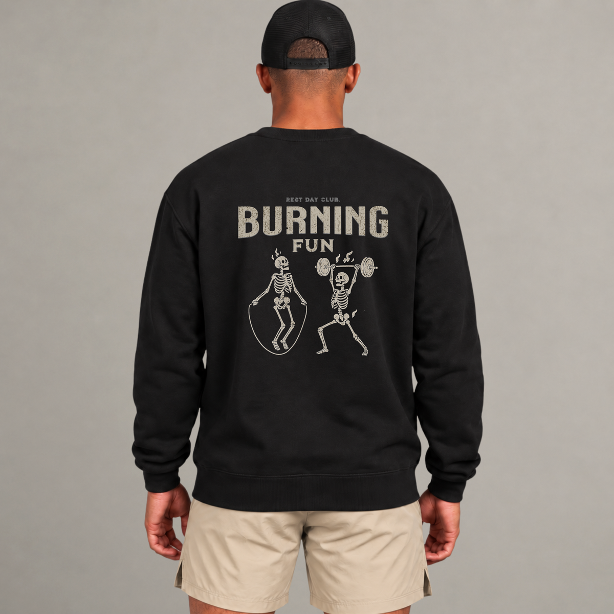Crewneck « Burning Fun » - Noir
