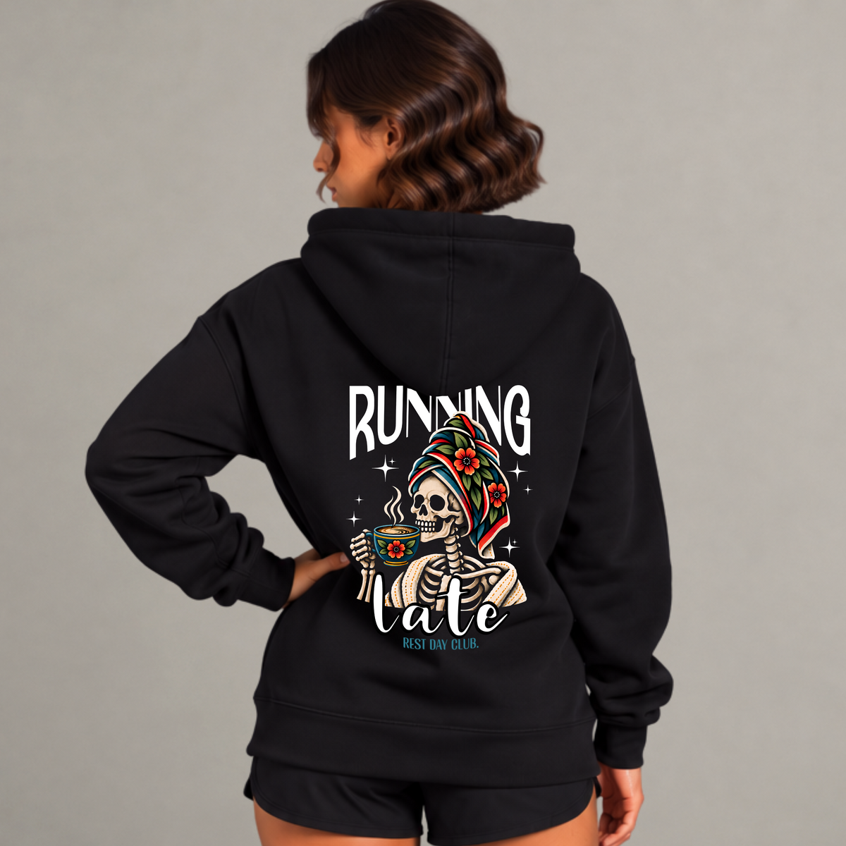 Hoodie « Running Late » - Noir
