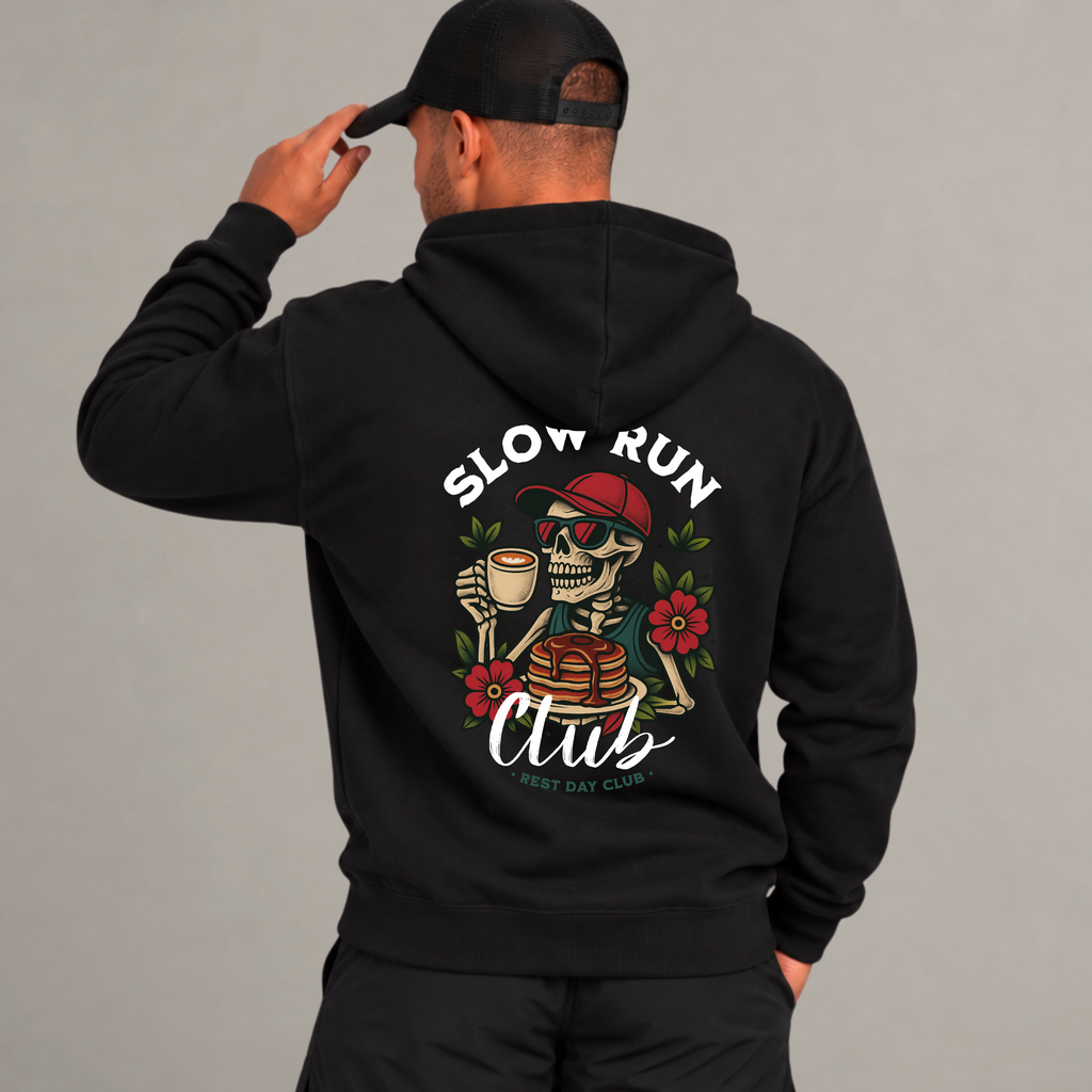 Hoodie « Slow Run Club » - Noir