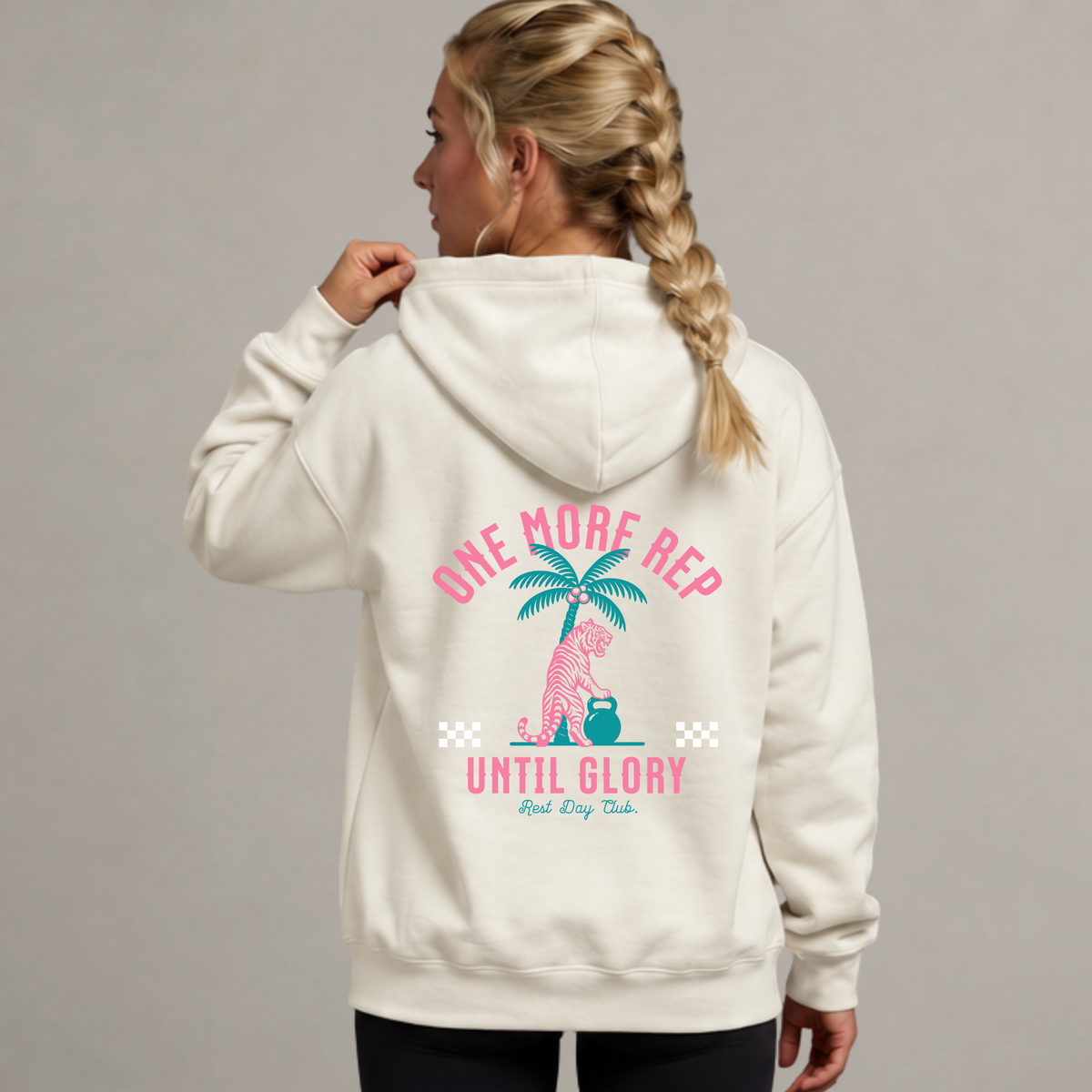 Hoodie « One More Rep » - Blanc cassé