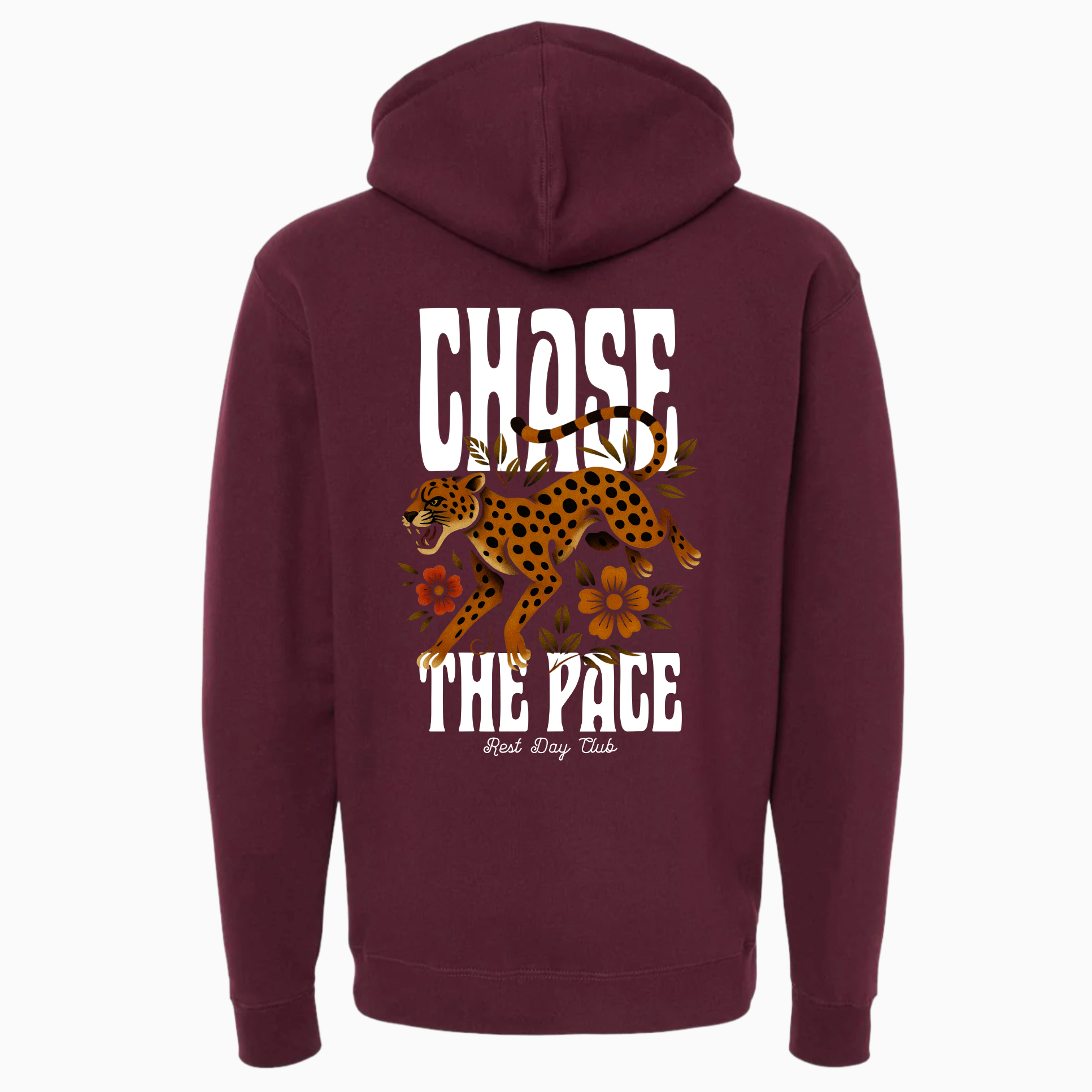 Hoodie UNISEXE « Chase the Pace » - Marron