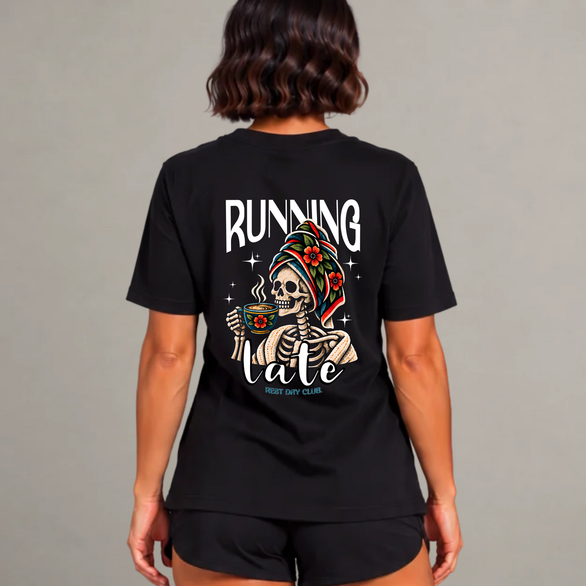 T-shirt  « Running Late » - Noir