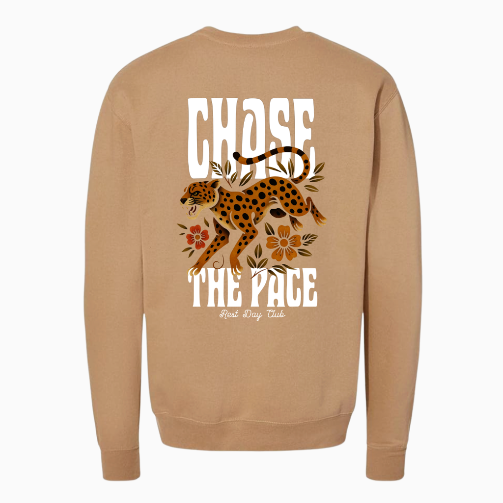Crewneck CLASSIQUE « Chase the Pace » - Sable