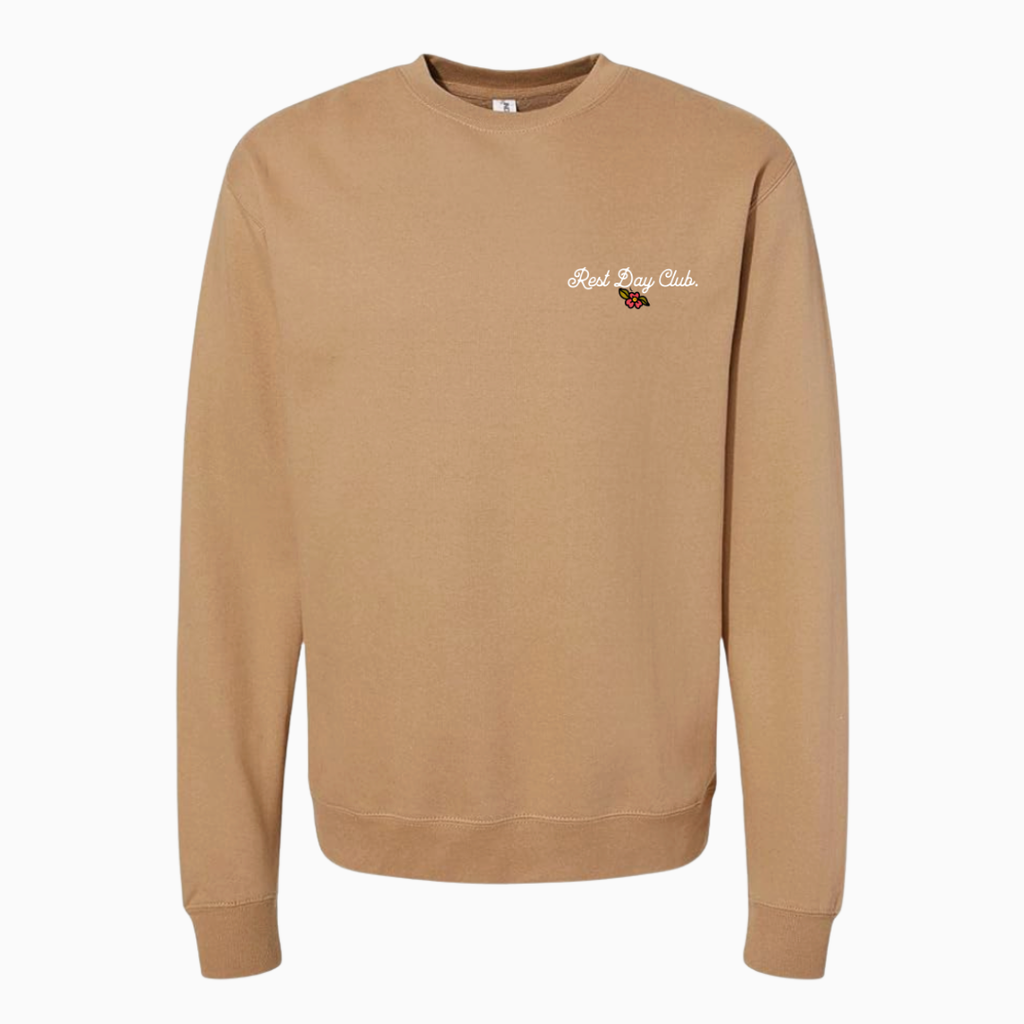 Crewneck CLASSIQUE « Caffeine & Weights » - Sable