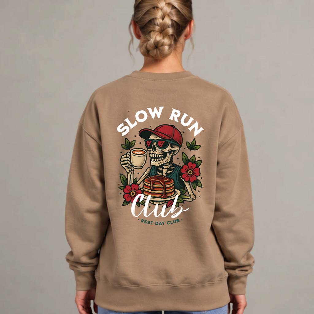 Crewneck « Slow Run Club » - Sable