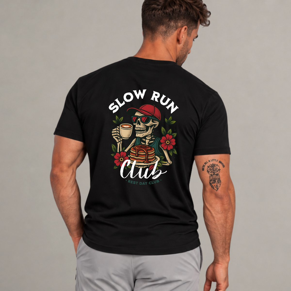 T-shirt « Slow Run Club » - Noir