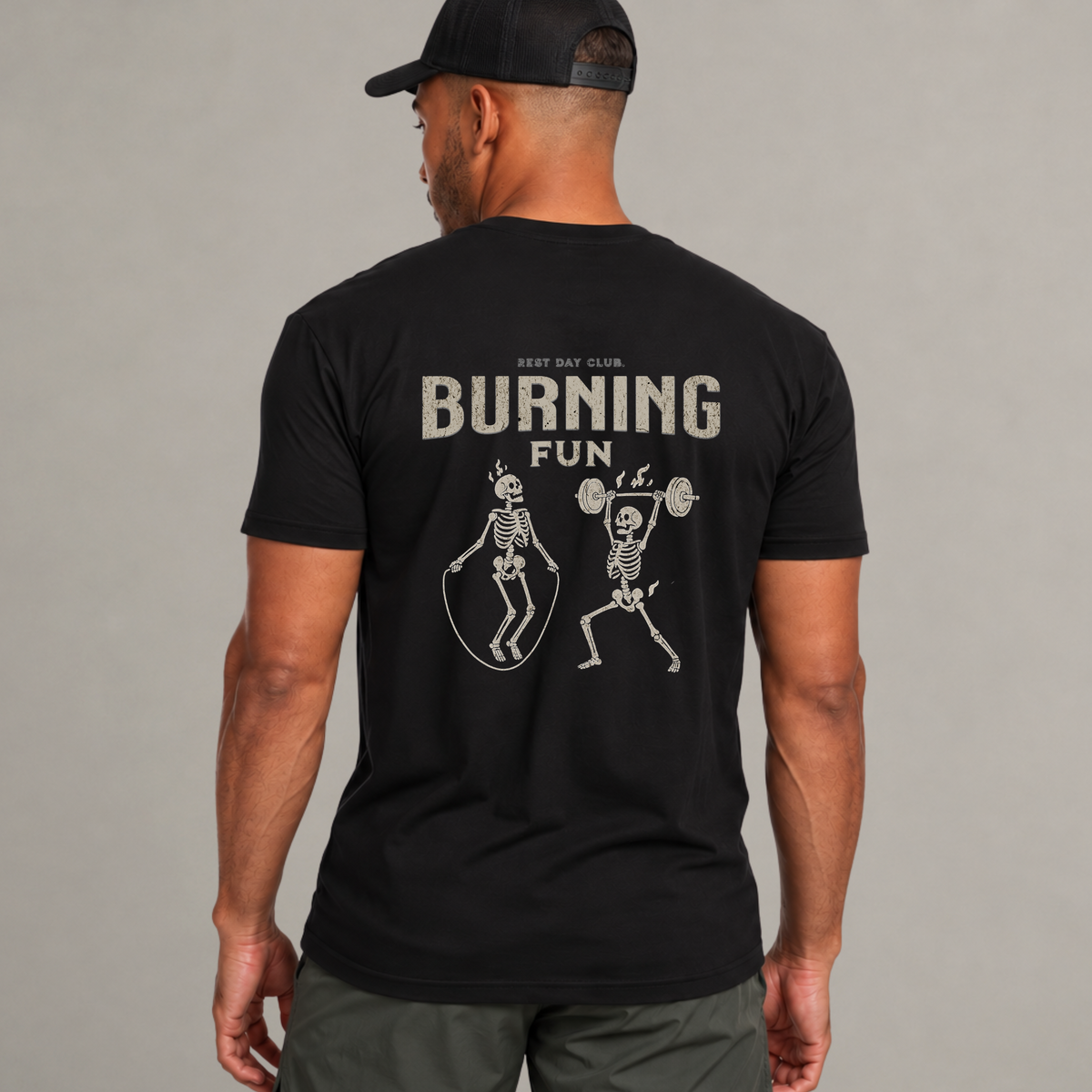 T-shirt « Burning Fun » - Noir