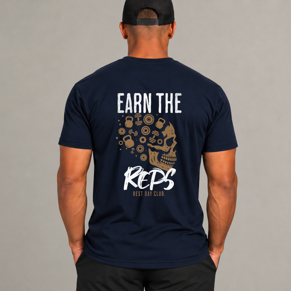 T-shirt « Earn the Reps » - Bleu marin