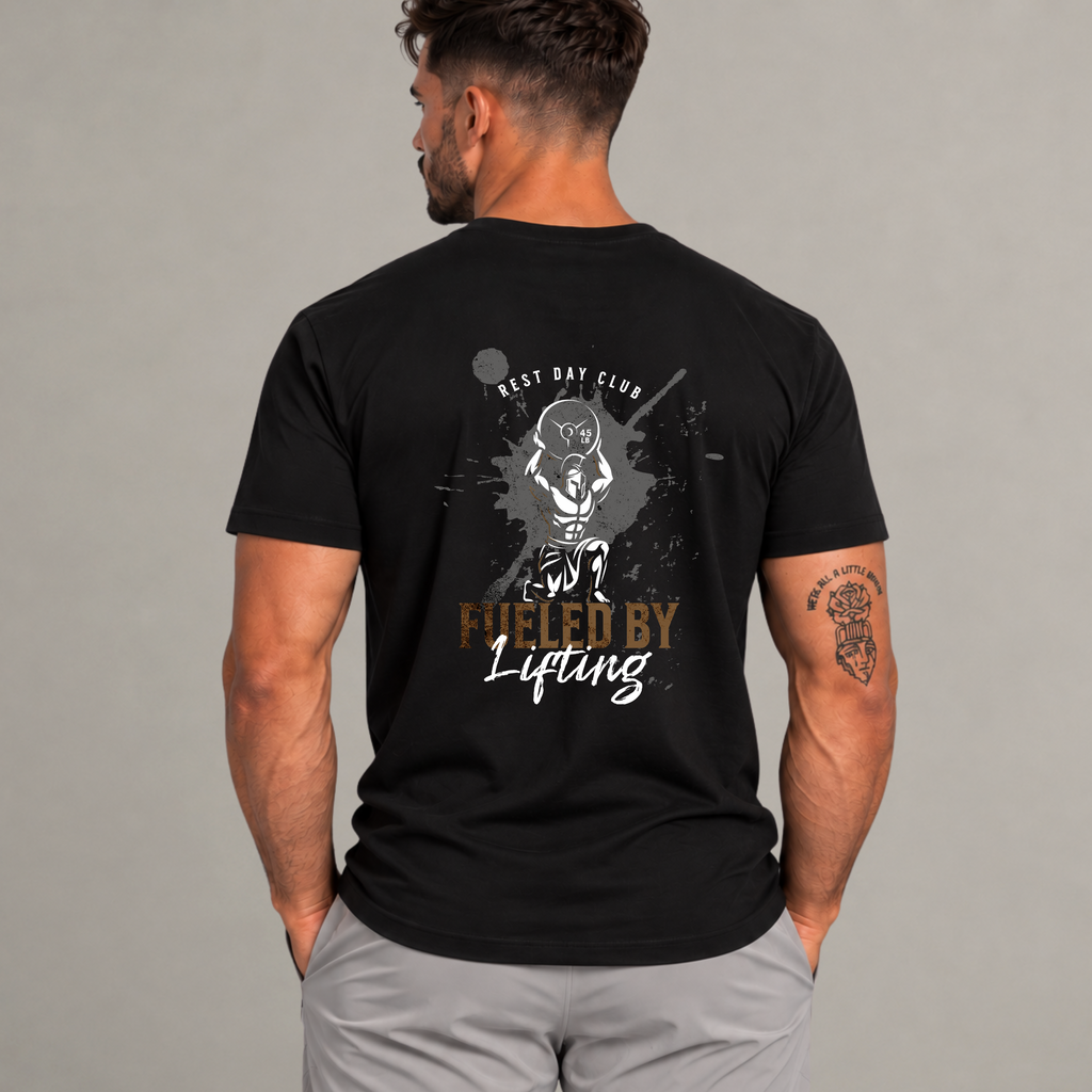 T-shirt « Fueled by Lifting » - Noir