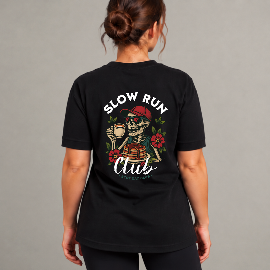 T-shirt « Slow Run Club » - Noir