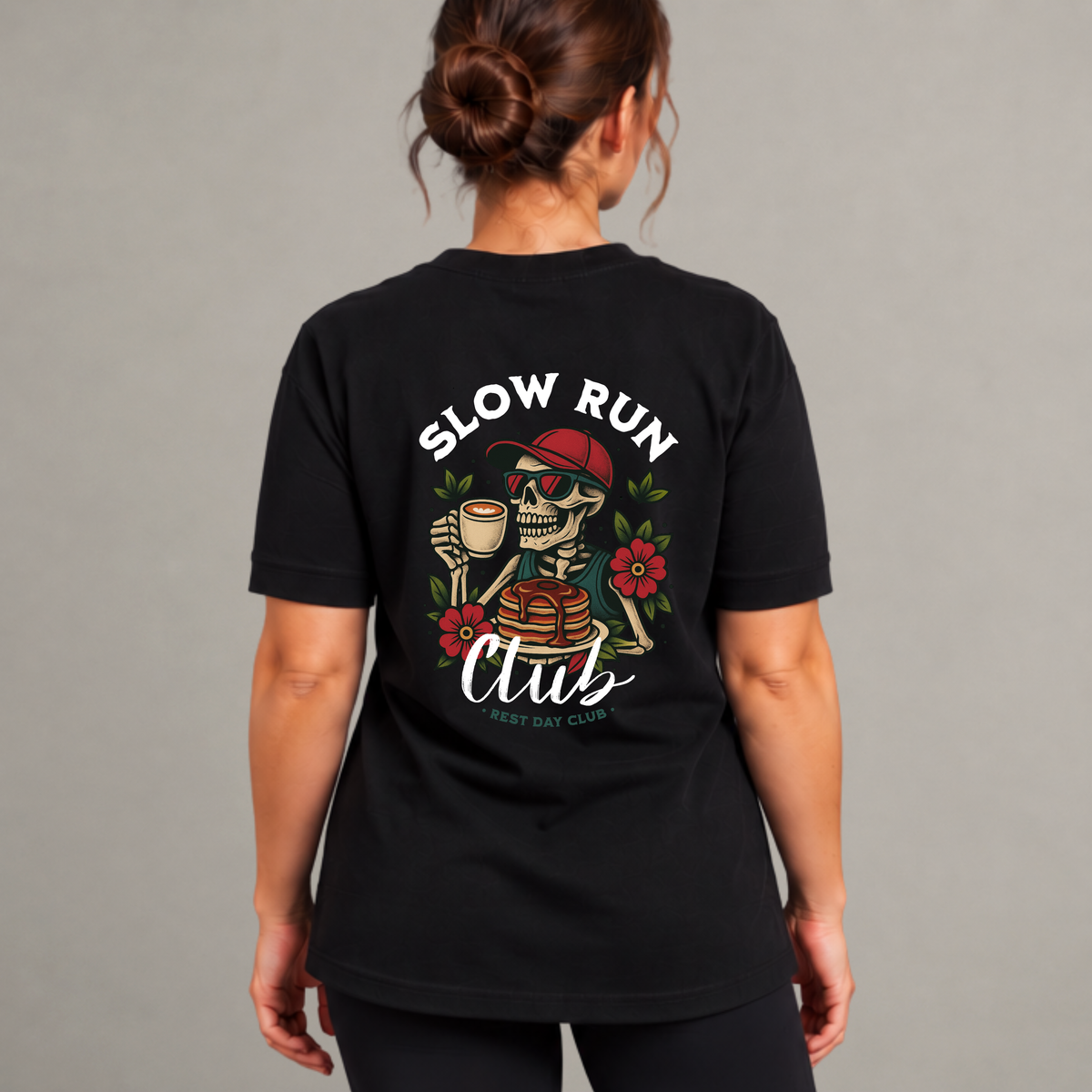T-shirt « Slow Run Club » - Noir