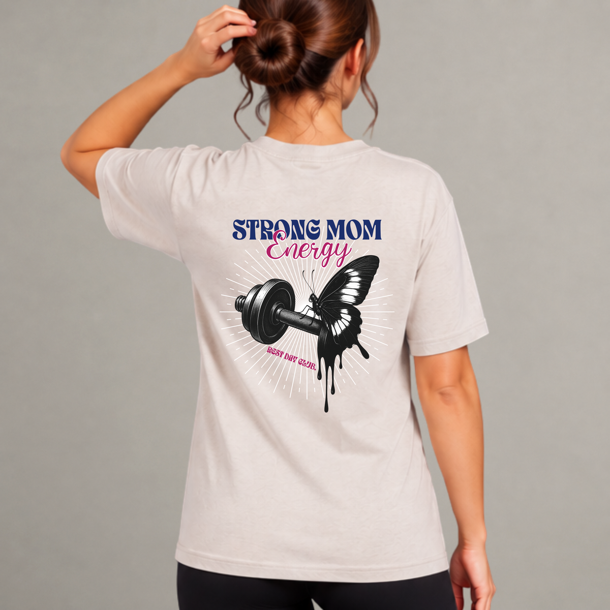 T-shirt « Strong Mom Energy » - Sable