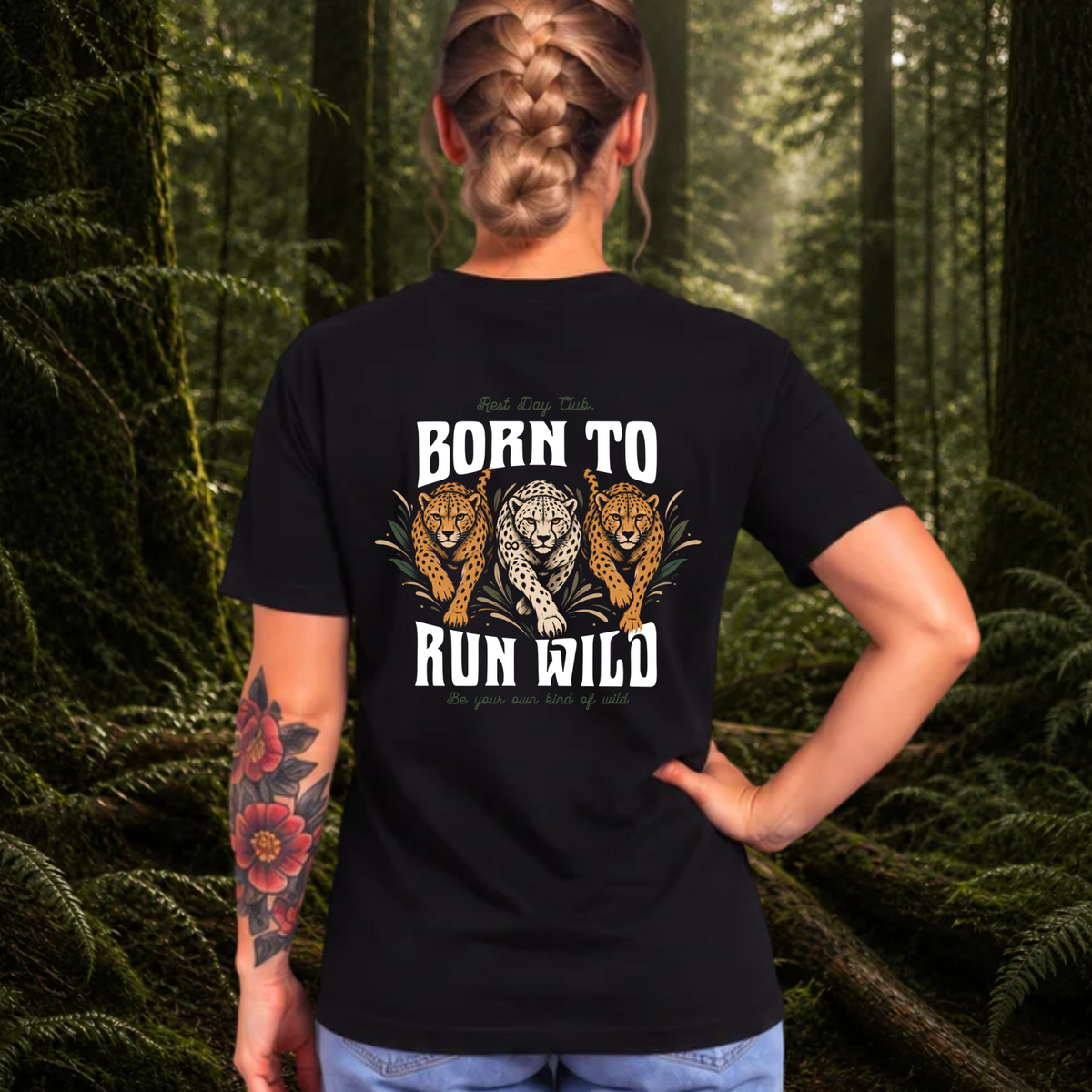 T-shirt exclusif « Born To Run Wild » - Noir